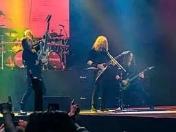Megadeth performing live at The O2, London, 16 June 2018 (source: Kreepin Deth, via Wikimedia Co)