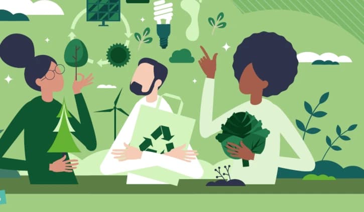 image showing three people discussing ecology (source : Grand Annecy)
