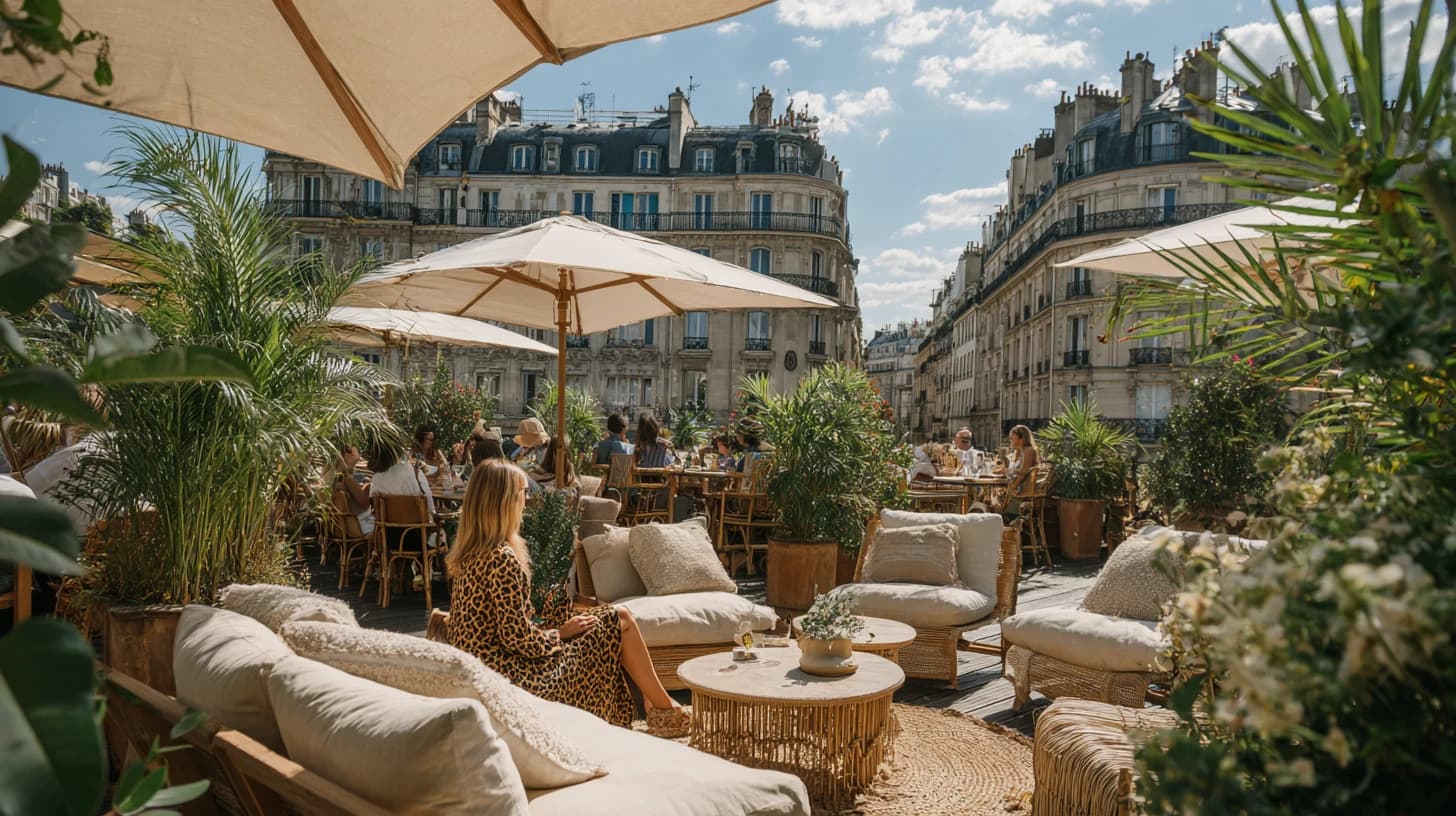 Tropical rooftop terrace Paris architecture