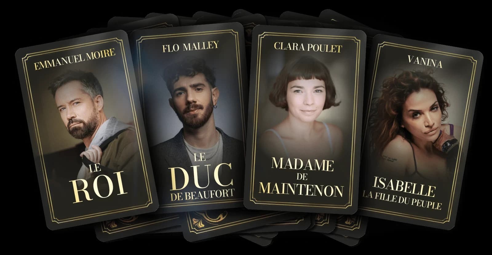 cards with personalities (source : leroisoleil-lespectacle.fr)