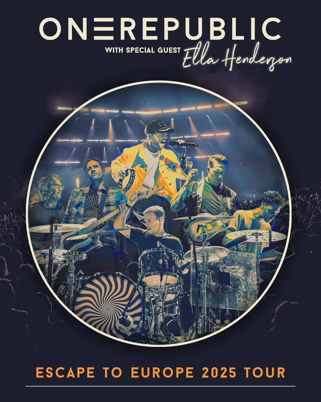 poster advertising the onerepublic group's 2025 tour (source : onerepublic.com)